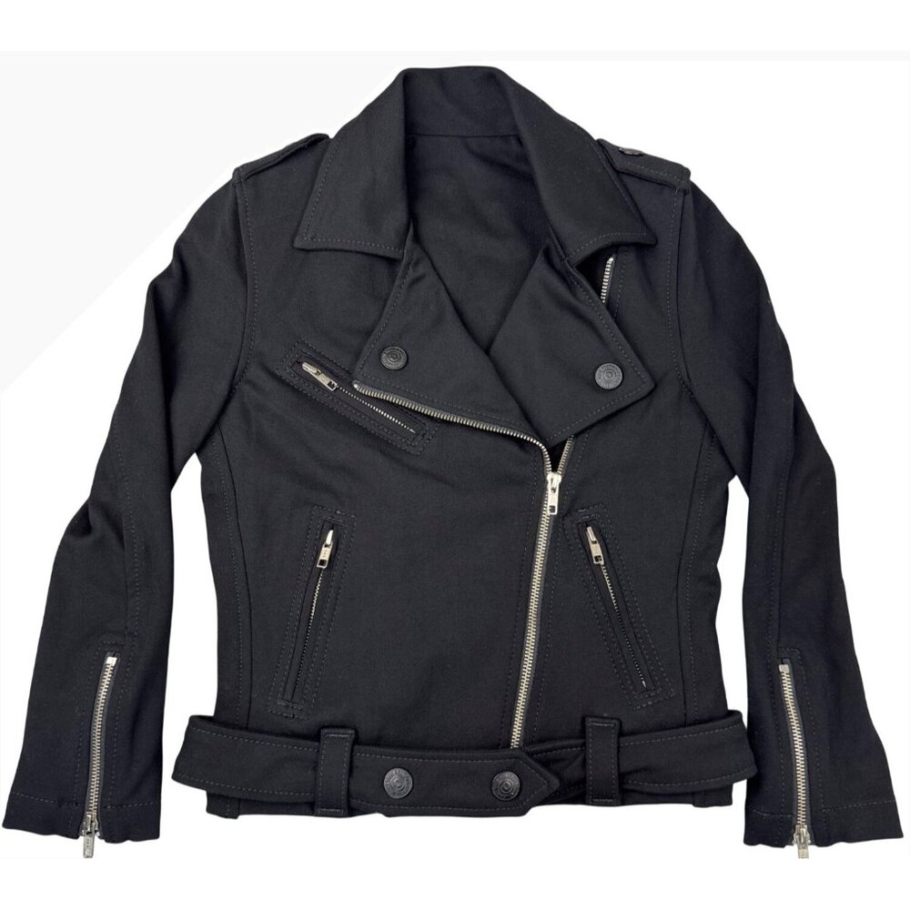 True Religion Womens S Black "Store Sample"‎ Biker Jacket 90s Y2K Gothic Skater